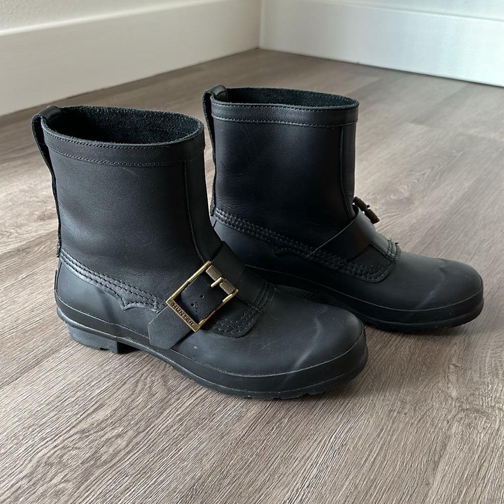 Hunter Black Ankle Rain Boots